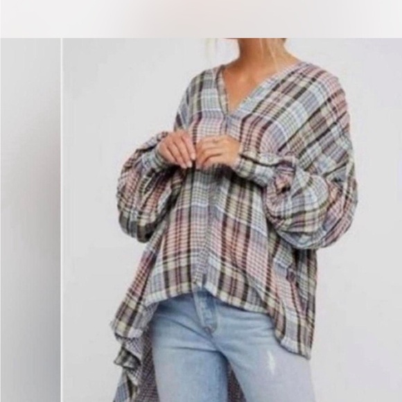 Free People Multicolor Plaid Shirt - Picture 5 of 10